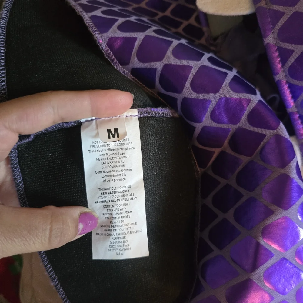 Disney Monsters Inc. Boo Purple Monster Halloween Costume Sz M Child Youth 2pc - Picture 4 of 4